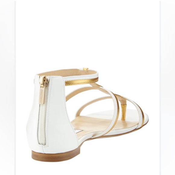 Jimmy Choo
Tabitha Flat Thong Sandal, White/Gold - Picture 5 of 9